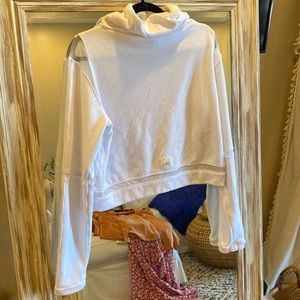Alo Cropped White Turtleneck Sweater